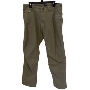 Kuhl Men's Revolvr Pants Green Khaki Articulated Knees 34x30 Vintage Patina Dye